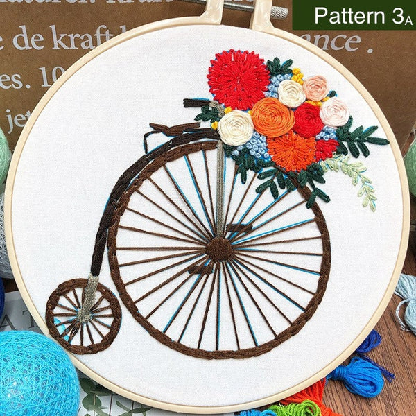 Bicycle Ride Mini Embroidery Kit by Liesure Arts – the Enchanted Rose  Emporium