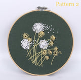 Embroidery Kit For Beginner| Modern Embroidery Kit with Pattern| Embroidery Hoop Plants |Craft Materials Included | Full DIY KIT Dandelion