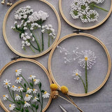Transparent Embroidery Kit For Beginner | Modern Embroidery Kit with Pattern Flowers Embroidery Full Kit with Needlepoint Hoop DIY Craft Kit