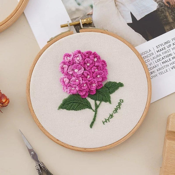 Modern Cross Stitch Kit 'pink Peony' Summer Flowers Beginner Embroidery Kit  for Adults and Kids Handmade Home Decor Mother's Day Gift 