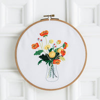 Embroidery Kit For Beginner|Modern Embroidery Kit with Pattern|Embroidery Full Kit Needlepoint Hoop|DIY Craft Kit All Materials Included