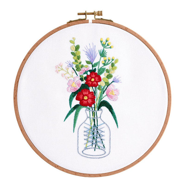 Craftwiz Embroidery Starter Kit - Patterns, Hoop