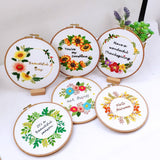 Embroidery Kit For Beginner | Modern Embroidery Kit with Pattern | Flowers Embroidery Full Kit with Needlepoint Hoop| DIY Craft Kit