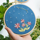 12 Horoscopes Zodiac Embroidery Kit For Beginner|Modern Embroidery Kit with Pattern Flowers Embroidery Full Kit with Wood Hoop DIY Craft Kit